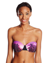 Load image into Gallery viewer, Roxy Junior&#39;s Midnight Underwire Bandeau Bikini Top, Petunia, Medium

