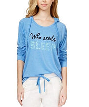 Load image into Gallery viewer, Jenni by Jennifer Moore Women's Hooded Graphic Pajama Top, Blue, M

