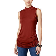 Load image into Gallery viewer, INC Women's Ruched Mock-Neck Top, Burnt Pepper P/SM
