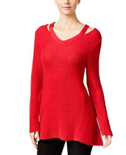 Load image into Gallery viewer, Style &amp; Co. Petite Women's V-Neck Knit  Pull-over Sweater, Red, PM

