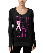 Load image into Gallery viewer, Ideology Women&#39;s Pink Ribbon Long-Sleeve Pullover BCRF, Black, M
