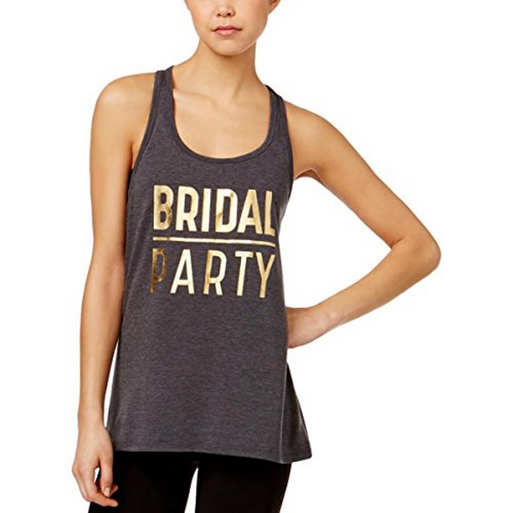 Ideology Women's Bridal Party Racerback Tank Top, Gray , S
