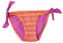 Load image into Gallery viewer, Hula Honey Juniors&#39; Crochet Side-Tie Bikini Bottom, Orange Lilac, XS
