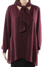 Load image into Gallery viewer, Alfani Women&#39;s Tie-Neck High-Low Blouse, Marooned,14
