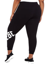 Load image into Gallery viewer, BeBe Sport Plus Women&#39;s Logo Band Jogger, Black, 1X
