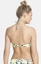 Load image into Gallery viewer, Volcom Juniors&#39; Pretty Wild Floral Bandeau Bikini Top, Yellow Flash, S
