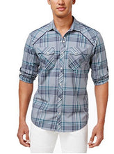 Load image into Gallery viewer, INC International Concepts Men's Dual-Pocket Plaid Shirt, Blue, S
