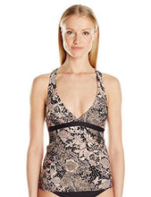 Load image into Gallery viewer, Carmen Marc Valvo Women's Strap Floral Printed Tankini Top, Black, L
