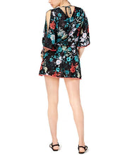 Load image into Gallery viewer, Bar III Women&#39;s Split-Sleeve Tunic Swimsuit Cover-Up, Black, M
