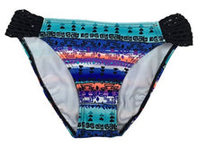 Load image into Gallery viewer, Hula Honey Juniors&#39; Printed Crochet-Sides Hipster Bottoms, Hyper Blue, S

