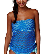 Load image into Gallery viewer, Hula Honey Juniors' Crochet Cutout Bandeau Tankini Top, Royal Blue, XS
