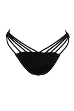 Load image into Gallery viewer, SUNDAZED Women&#39;s Lacy Strappy Cheeky Hipster Bikini Bottoms, Black, S
