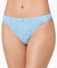 Load image into Gallery viewer, Charter Club Women's Blue Bells Cotton Thong, Blue Floral, XXL
