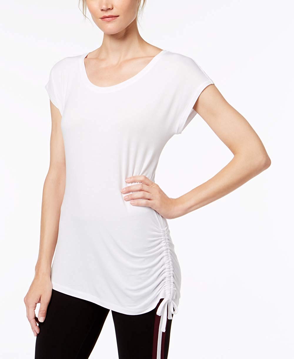 Ideology Women's Side-Tie T-Shirt, Bright White, Size Large