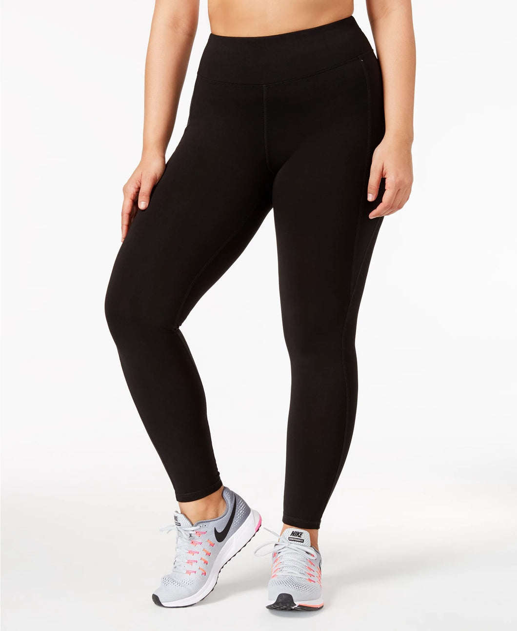 Ideology Plus Women's Stretch Full-length Leggings, Black, 2X