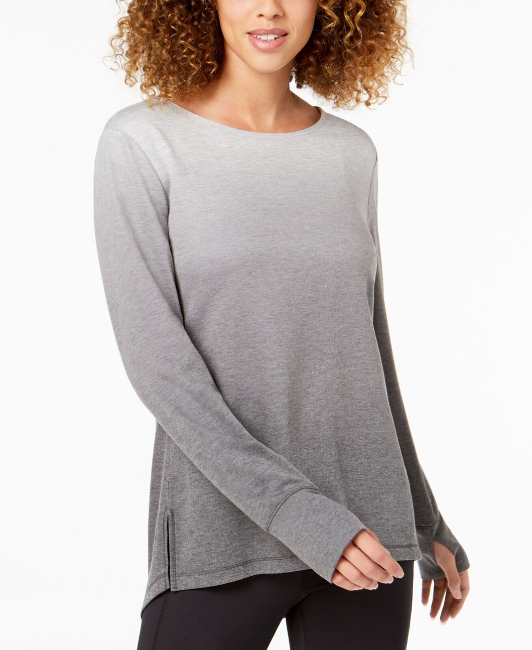 Ideology Women's Cutout-back Gradient Tunic Top, Noir, XXL