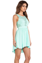 Load image into Gallery viewer, BCBGeneration Women&#39;s Lace Open Back High Low Dress Dress, Oceanic, 12

