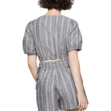 Load image into Gallery viewer, BCBGeneration Women&#39;s Striped V-Neck Crop Top Set, Grey, M
