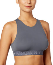 Load image into Gallery viewer, DKNY Women&#39;s Litewear Seamless Ribbed Crop Top Bralette, Grey, L
