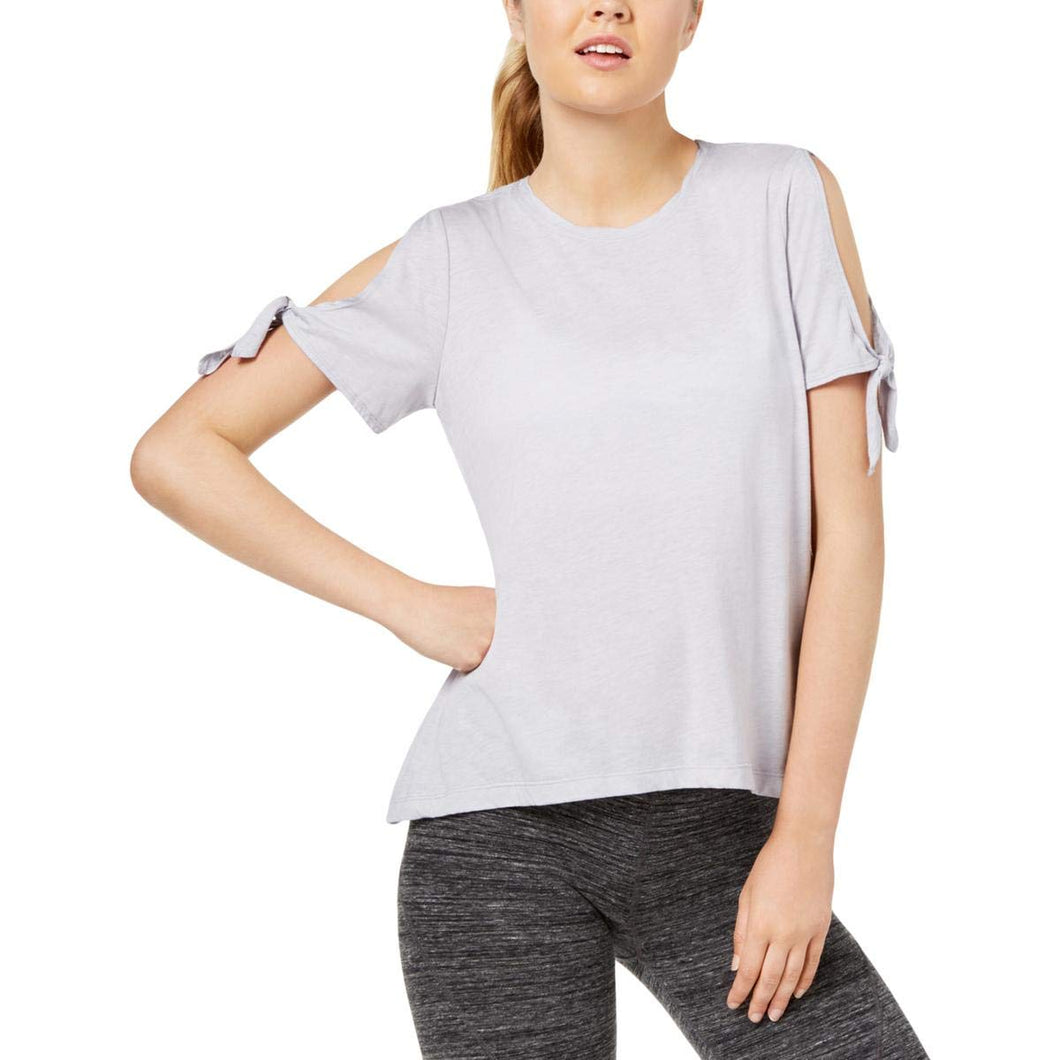 Calvin Klein Performance Women's Cold Shoulder Vented Top, Alloy, XXL
