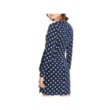 Load image into Gallery viewer, LINI Women&#39;s Katie Polka Dot Pleated Wrap Dress, Navy, M
