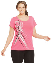Load image into Gallery viewer, Ideology Plus Women&#39;s Short-Sleeve Graphic-Print Tee, Molten Pink, XXL
