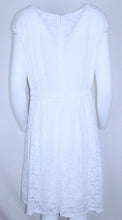 Load image into Gallery viewer, Alfani Women&#39;s Belted Pleated Floral Lace Dress, Bright White, Large

