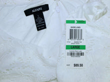 Load image into Gallery viewer, Alfani Women&#39;s Belted Pleated Floral Lace Dress, Bright White, Large
