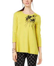 Load image into Gallery viewer, Alfani Women&#39;s Sequins Embellished 3/4-Sleeve Pull-over Sweater, Yellow, M
