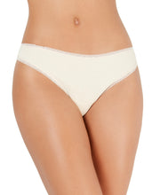 Load image into Gallery viewer, Charter Club Women's Lace Trim Cotton Thong, Nude, L
