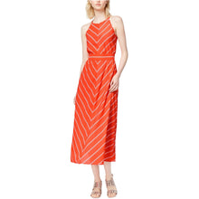 Load image into Gallery viewer, Maison Jules Women&#39;s Kimberly Halter Striped A-Line Dress, Orange, 4/S
