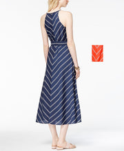 Load image into Gallery viewer, Maison Jules Women&#39;s Kimberly Halter Striped A-Line Dress, Orange, 4/S
