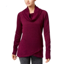 Load image into Gallery viewer, Ideology Women&#39;s Cowl-Neck Crossover-Hem Sweatshirts, Plum Caspia, S
