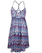 Load image into Gallery viewer, Miken Women&#39;s Tribal V-Neck Spaghetti Chiffon Cover-up, Multi, XL
