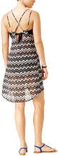 Load image into Gallery viewer, Miken Juniors&#39; Chevron Strappy Dress Swim Cover-up,Black/White,Medium
