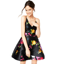 Load image into Gallery viewer, BCX Juniors&#39; Spaghetti Strap Asymmetrical Fit &amp; Flare Dress, Black, 5/S
