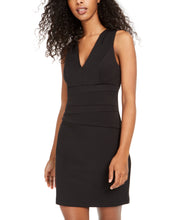 Load image into Gallery viewer, Teeze Me Juniors&#39; Paneled Bodycon V-Neck Cocktail Dress, Black, 3/S
