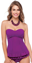 Load image into Gallery viewer, Profile by Gottex Women's Starlet Bandini Ruffled Tankini Top, Violet, 6
