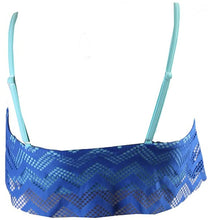 Load image into Gallery viewer, Hula Honey Women&#39;s Flounce Bikini Swim Top Separates, Blue, S
