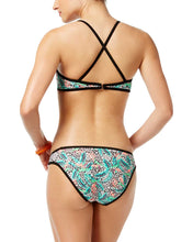 Load image into Gallery viewer, Hula Honey Junior&#39;s Tropical Pulse Printed Bikini Bottom, Green, L
