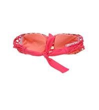 Load image into Gallery viewer, Hula Honey Juniors&#39; Lace-Up Front Printed Bandeau Bikini Top, Cantelope, S
