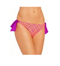 Load image into Gallery viewer, Hula Honey Juniors&#39; Crochet Side-Tie Bikini Bottom, Orange Lilac, XS
