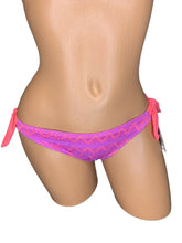 Load image into Gallery viewer, Hula Honey Women&#39;s Crochet Side Tie Bikini Bottom, Lilac Coral, XS
