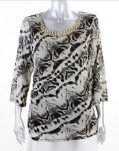 Load image into Gallery viewer, Alfani Women&#39;s Embellished Neck Ruched Sides Lined Blouse, Large

