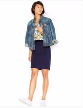 Load image into Gallery viewer, Maison Jules Women's Ponte Contrast Trim Pencil Skirt, Navy Stone, M
