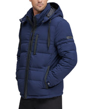 Load image into Gallery viewer, Marc New York Men's Huxley Mid Length Hooded Down Jacket, Ink Blue, M
