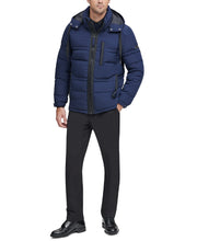 Load image into Gallery viewer, Marc New York Men's Huxley Mid Length Hooded Down Jacket, Ink Blue, M
