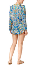 Load image into Gallery viewer, Bar III Women&#39;s Monarchy Printed Lace-up Tunic Cover-Up, Cool Multi, S
