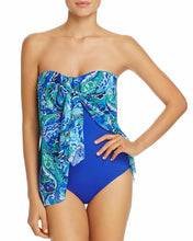 Load image into Gallery viewer, Lauren Ralph Lauren Womens Paisley Flyaway One-Piece Swimsuit, Blue, 4
