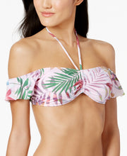 Load image into Gallery viewer, Bar III Women&#39;s Palm Reader Printed Ruffled Bikini Top, Pink, XL
